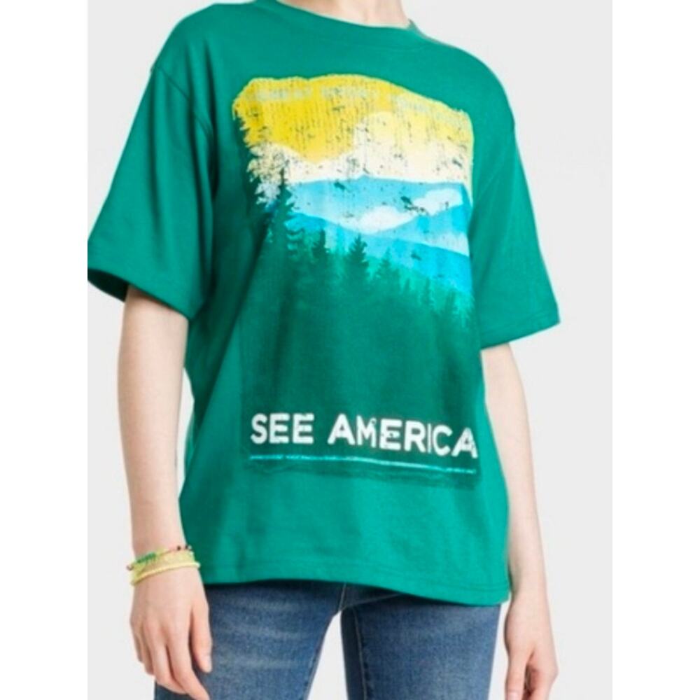See America Graphic Tee  - Green 0029